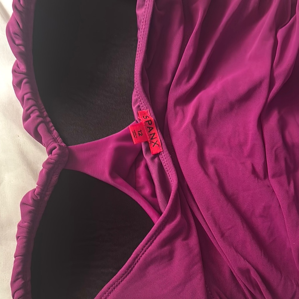 SPANX Pink Ruched Strapless One Piece - Picture 2 of 3